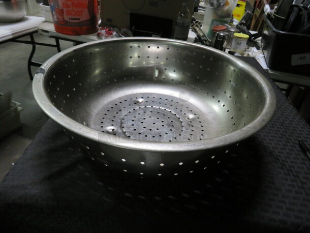 One 16 Inch Stainless Steel Colander. - Image 1 of 1