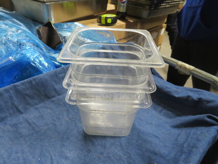 1/6 Size 6 Inch Deep Food Storage Container. 3XBID