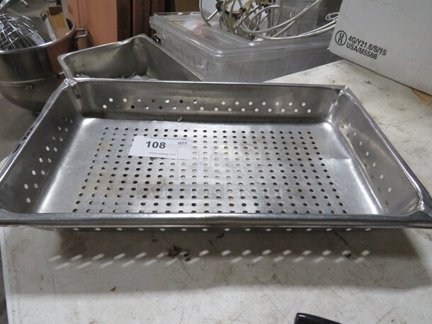 One Full Size 2.5 Inch Perforated Hotel Pan. 