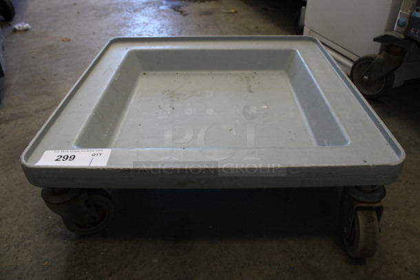 Gray Poly Dish Caddie Dolly on Commercial Casters. 21.5x21.5x7