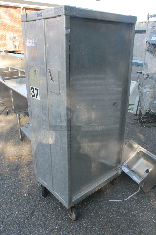 Commercial Stainless Steel Enclosed Mobile Transport Cabinet With Pan Racks on Commercial Casters. - Image 3 of 4