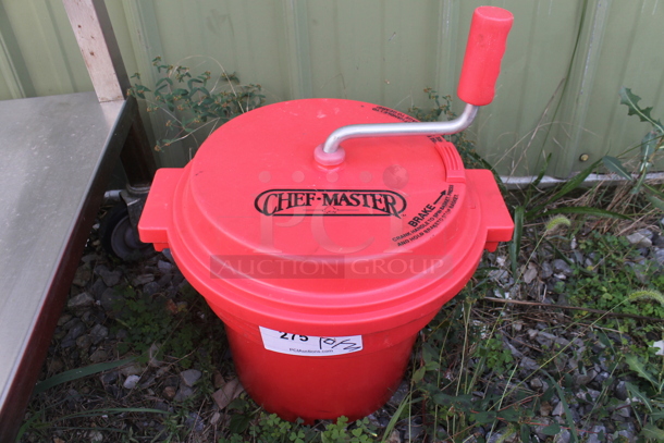 Chef Master Red Poly Lettuce Spinner Salad Spinner. - Image 2 of 4
