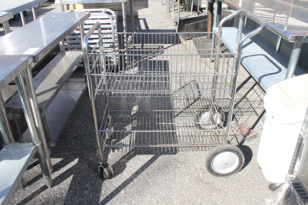 Commercial Stainless Steel Mail and Office File Cart On Black Commercial Casters. - Image 1 of 3