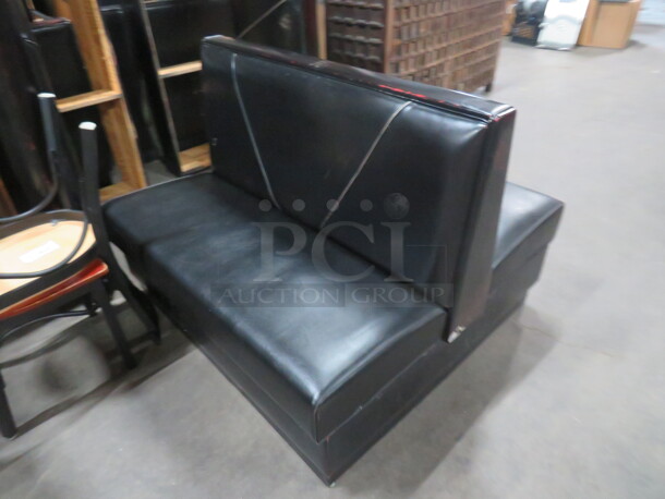 One Double Sided Black Cushioned Booth. 48X47X36 - Image 2 of 2