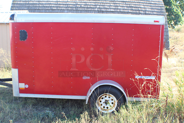 PERFECT, LIKE NEW CONDITION!! 2004 Pace American CS610SA Cargo Sport Enclosed Trailer, 6ft x 10ft, Single Axle, 4 PIN Connecter, Interior Lights, Assisted Open and Close Ramp Door GVWR 2990. VIN 40LFB10194P107221 - Image 4 of 8