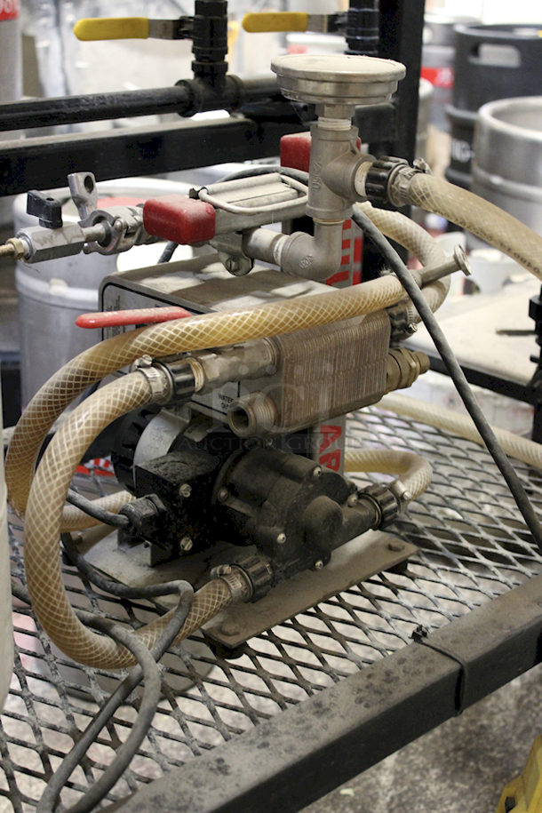 PRO-LEVEL! Sabco Brew-Magic V350MS Home Brew System! Includes 3 kettles With Direct Fire, Mash Tun and Boil Kettle Has False Bottom, RIMS Tube and Pump For Continuous Recirculation, Vision 350 Touchscreen Controller, Propane Tank & Heavy Duty Steel Cart on Commercial Casters - Image 10 of 11