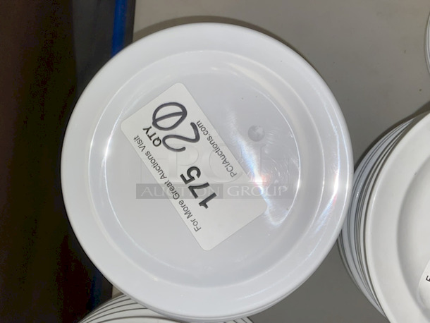 OUTSTANDING!! Thunder Group NS107W 7 1/4" Narrow Rim Nustone White Melamine Plates. 20x Your Bid - Image 1 of 2