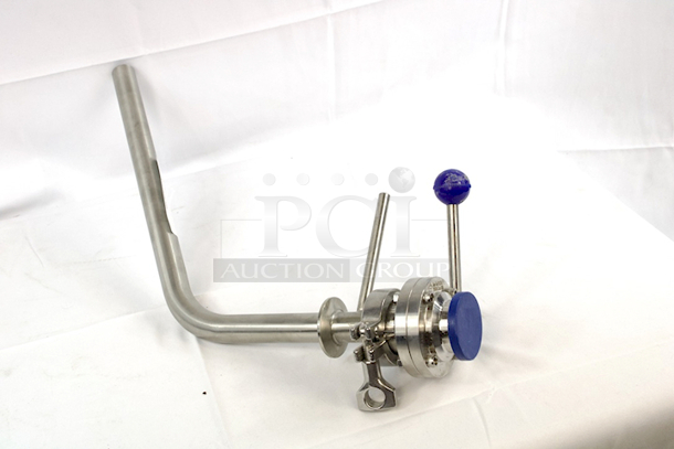 NEW/NEVER USED 60 Degree Rotating Racking Arm With Tri-Clamp & Butterfly Valve