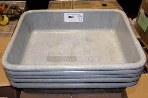 Rubbermaid FG334900GRAY 20" x 15" x 5" Gray High-Density Polyethylene Bus Tub. 5x your bid.