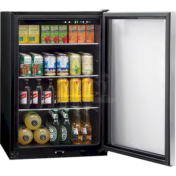 SWEET DEAL! Frigidaire 21.5-in W 138-Can Capacity Stainless Steel Freestanding Beverage Refrigerator with Glass Door, Electronic Controls,  LED Display, SpaceWise Adjustable Glass Shelves - Image 4 of 8