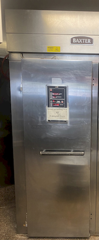 Baxter PW1E-34.0"D Full Height Insulated Roll In Proofer Cabinet w/ (1) Rack Capacity, 208v/1ph. TESTED! In Perfect Working Order 31" Interior Depth, Holds (1) Single End or Side Load Rack, Stainless Steel Exterior & Interior, Eye-Level Digital Control Panel, Electric Heat, Field Reversible Door. 35-1/2x36x94