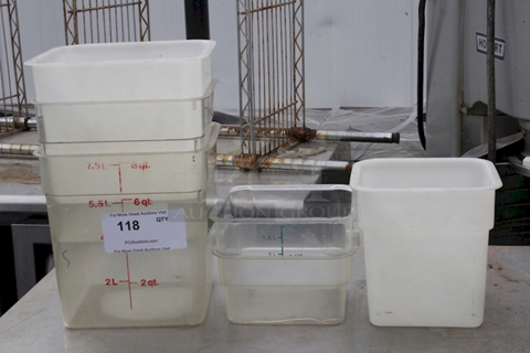 MULTI-SIZE LOT!! Food Storage Bins and Pans 2qt to 8qt. 6x Your Bid