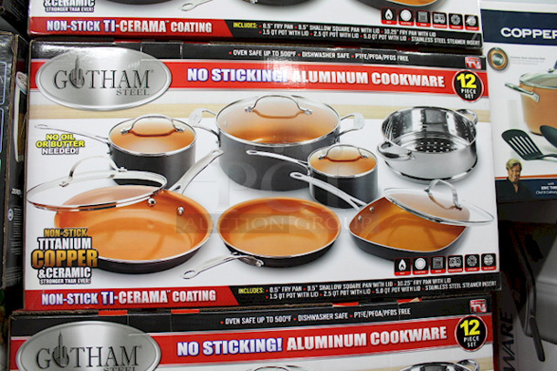 OUTSTANDING! Gotham Steel 12 Piece Non-stick Cookware Set, Dishwasher Safe, Pots and Pans Set