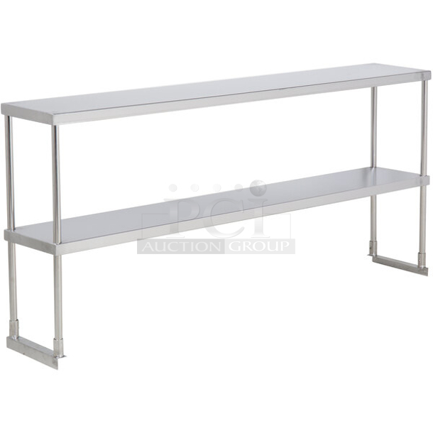 BRAND NEW SCRATCH & DENT! Avantco 178SSDOS7118 Stainless Steel Double Deck Overshelf - 18" x 70 3/8" - Image 1 of 4