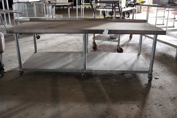 DO NOT PASS ON THIS!! Allstrong WT-3072-C  (1) Shelf Work Table Stainless Steel Top With 2" Flanged On All Edges. Standard Under-Shelf - Stainless Steel With 1-1/2" Flanged Edges.30"	72"	35" - Image 2 of 9