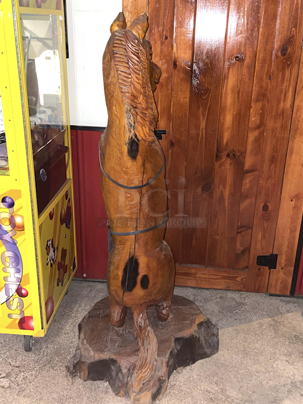 OUTSTANDING! Hand Carved Horse, Wood, Title: "Stud" By Artist: Dave Clarke.  - Image 6 of 9