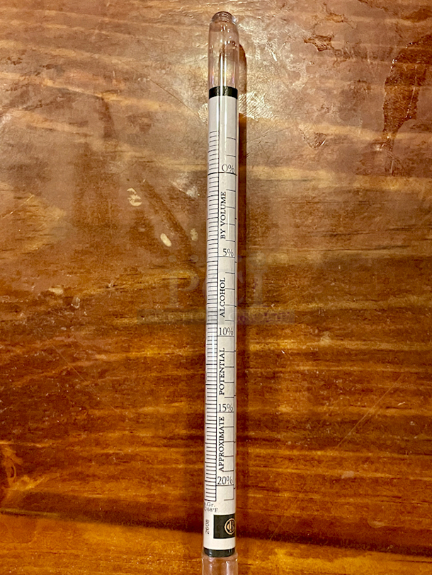 3-Piece (1) Triple Scale Hydrometer For Reading: Gravity, Potential Alcohol & Brix + Beaker and (2) Floating Glass Thermometers - Image 4 of 5