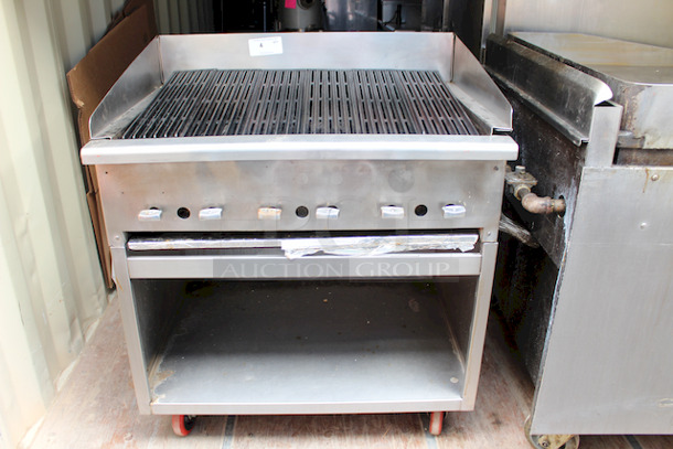 NEW! Montague Legend UF-36R Heavy-Duty Gas Underfired Broiler – Radiant Style Range With Cabinet Base On Commercial Casters - Image 3 of 8