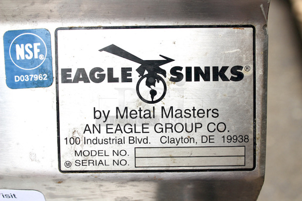PERFECT! Eagle Compact 3 Compartment Sink With (2) Drain Boards – Compartment Dimensions Are 10-1/4x14x9 – Overall Dimensions Are 60x21x42 - Image 2 of 3
