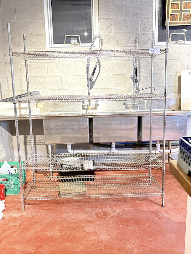 BEAUTIFUL!! Chrome 4 Shelf Wire Rack. 60x24x75 - Image 2 of 3