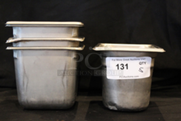 Stainless Steel 1/6 Pans, 6” Deep
6-1/4x6-3/4x6
5x Your Bid
