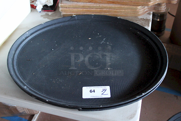 NICE! 31" x 23" Black Oval Fiberglass Non-Skid Serving Trays. 2x Your Bid - Image 3 of 3