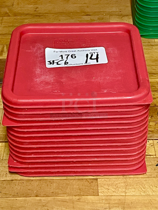 Cambro CamSquares® 6 and 8 Qt. Red Square Polyethylene Food Storage Container Lid. 14x Your Bid