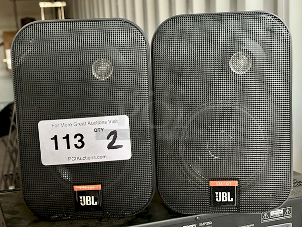 SWEET! JBL Compact CSS-1S/T 5-1/4" 2-Way 10 Watt 100V/70V/8-Ohm Loudspeakers With Wall Mount Hardware 2x Your Bid - Image 1 of 8