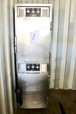 BEAUTIFUL! Wittco Food Service Equipment 1300-AD-SS Split Service Cook and Hold On Commercial Casters. 22-1/4x30-3/4x78