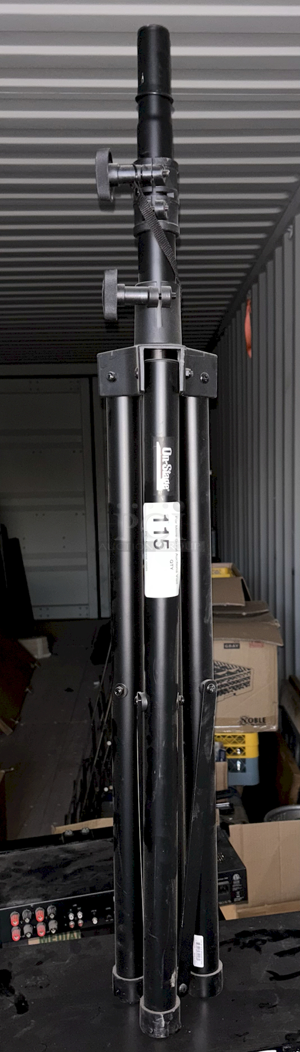 On-Stage Stands' SS7761B Lightweight Speaker Stand W/ Reversible Shaft Design Compatible With 1-3/8" x 1-1/2" Speaker Cabinet Inserts. 44" to 80" Height. Weight Capacity: 120lbs 

On Stage 10ft Lighting Speaker Stand, Adjustable Height.  - Image 1 of 3