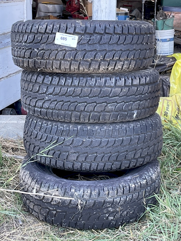LIGHTLY USED! Snow Groove Tires With TSMI #13 Road Grip Steel Passenger and Light Truck Tire Studs. 4x Your Bid - Image 1 of 3