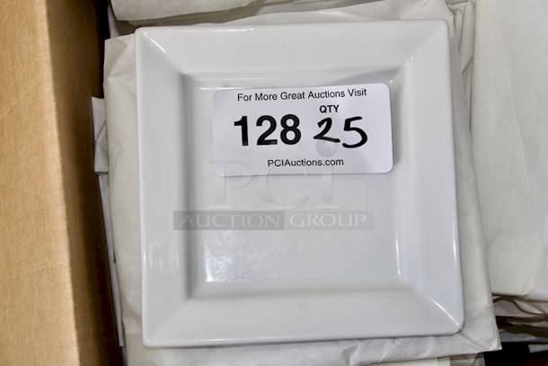 NEW! FULL BOX! CAC China Porcelain PNS-7 Princesquare 7" Bright White Square Porcelain Plates. 7x7x7/8 25x Your Bid - Image 2 of 3
