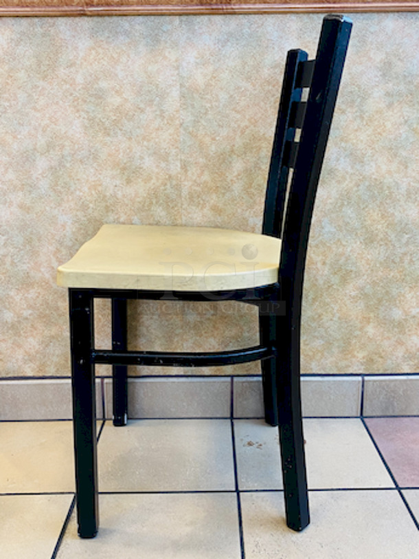 AMAZING! Group of 3 Plymold Quest Ladderback Steel Chairs.
18x18x31-1/2.

3x Your Bid. - Image 5 of 5