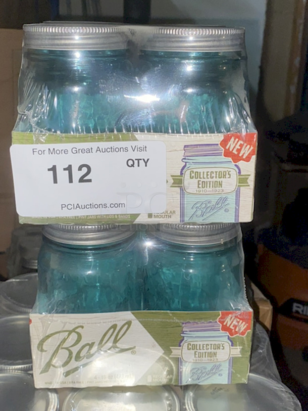 UNOPENED! (2) Ball Collector's Edition 4-Packs (16 oz) Pint Size Mason Jars, Regular Mouth. 2x Your Bid
