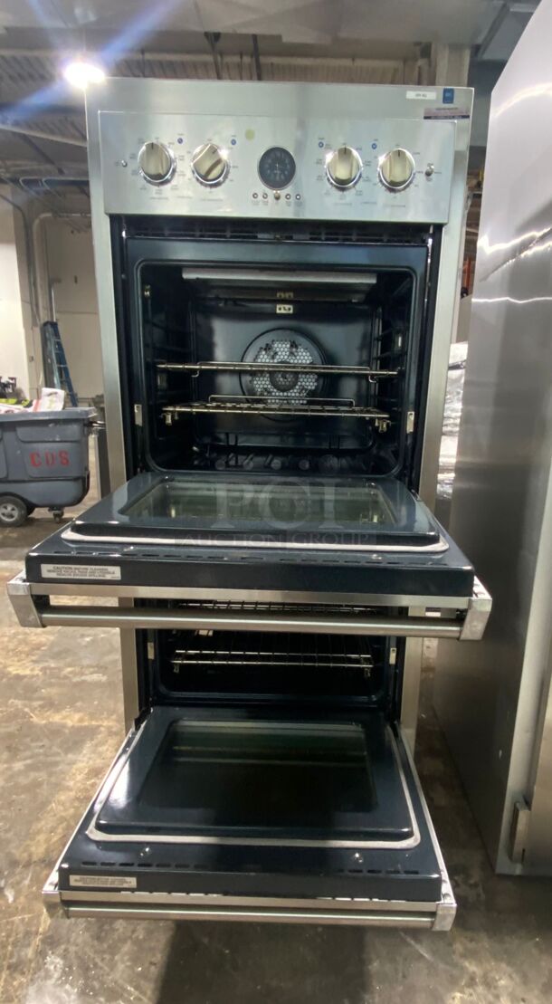 Viking 27 Inch Double Wall Oven with 8.4 cu. ft. Capacity, Rapid Ready™, TruConvec™ Convection, Vari-Speed Dual Flow™, BlackChrome™, RackView™ and Self-Clean: Stainless Steel - Image 1 of 7