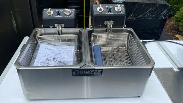 DUKERS DCF15ED 30lb Two Basket Electric Countertop Fryer
 - Image 1 of 7