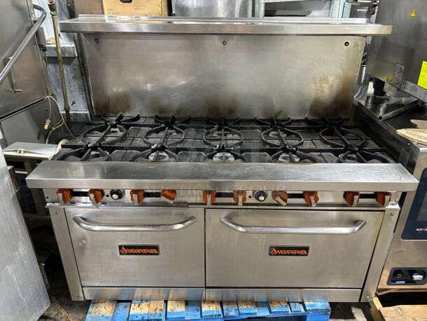 Sierra - SR-10-60, 26.5” Burner Gas Range with (10) 25,000 BTU heavy duty cast iron burners, 33,000 BTU oven
 - Image 2 of 3