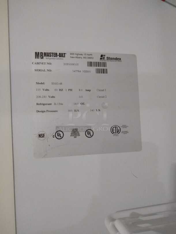 MASTER-BILT BMG-48 2 DOOR UPRIGHT GLASS REACH IN REFRIGERATOR 115V
 - Image 2 of 7
