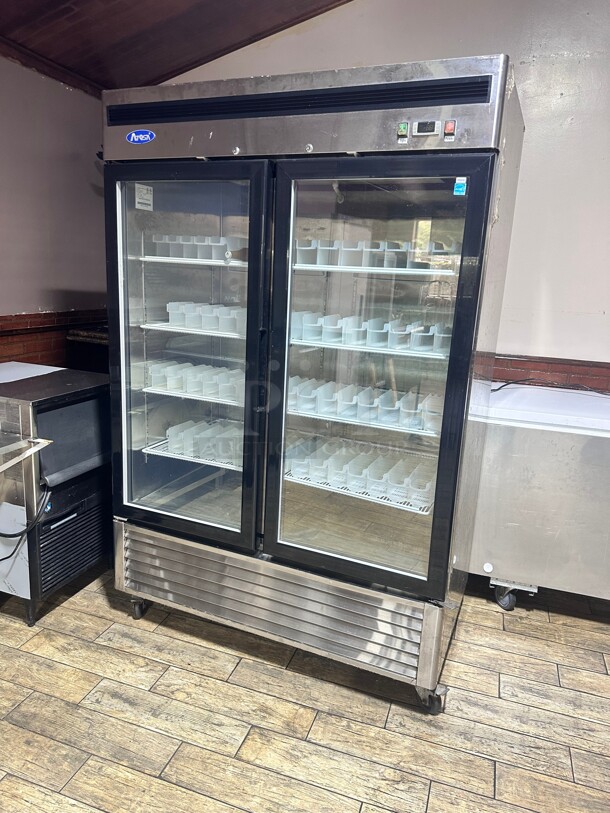 Late Model Atosa MCF8707GR Refrigerator Merchandiser Two-section 54-2/5W X 31-7/10D X 83-1/10H Working  - Image 5 of 10