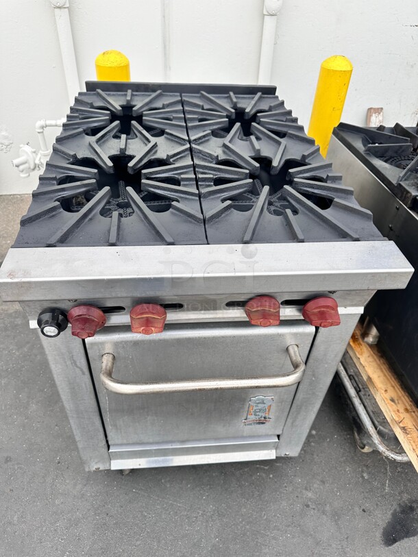 Fully Refurbished Montague 124-S-NG 24 inch Natural Gas Heavy Duty Range - 20,000 BTU Working  - Image 1 of 8