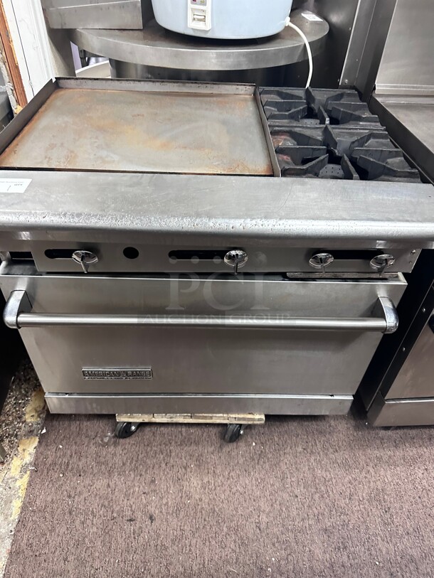 Certified Working American Range ARGF-24G-2B 36 inch 2 Burner Gas Range w/ 24 inch Griddle & Standard Oven, Natural Gas NSF - Image 5 of 6