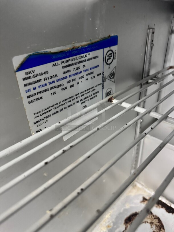 Working Beverage Air SP48-08 48 inch Sandwich/Salad Prep Table w/ Refrigerated Base, 115v - Image 4 of 4