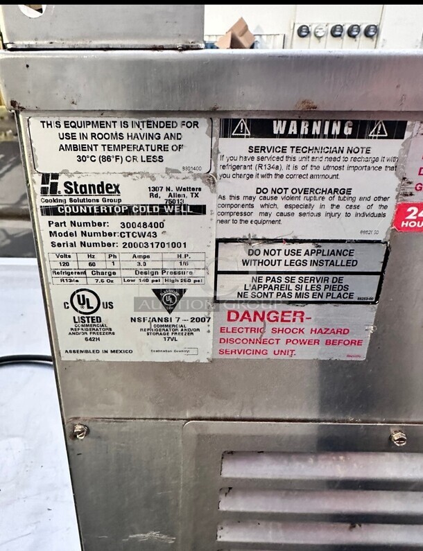 Used APW Wyott CTCW-43 Countertop Cold Food Well - 120V Tested and Working - Image 2 of 5