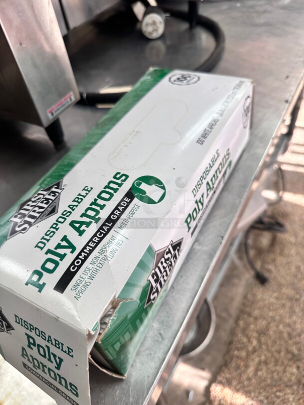 New First Street Aprons, Poly, Disposable, White, Commercial Grade 100 CT - Image 5 of 5