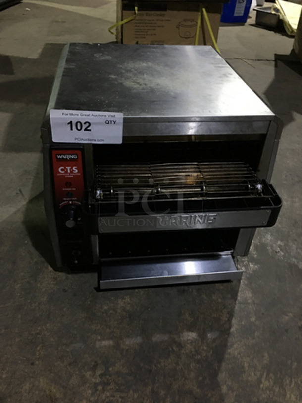 NICE! Waring Commercial Countertop Conveyor Toaster Oven! All Stainless Steel! Model: CTS1000 120 Volts 60HZ 1 Phase