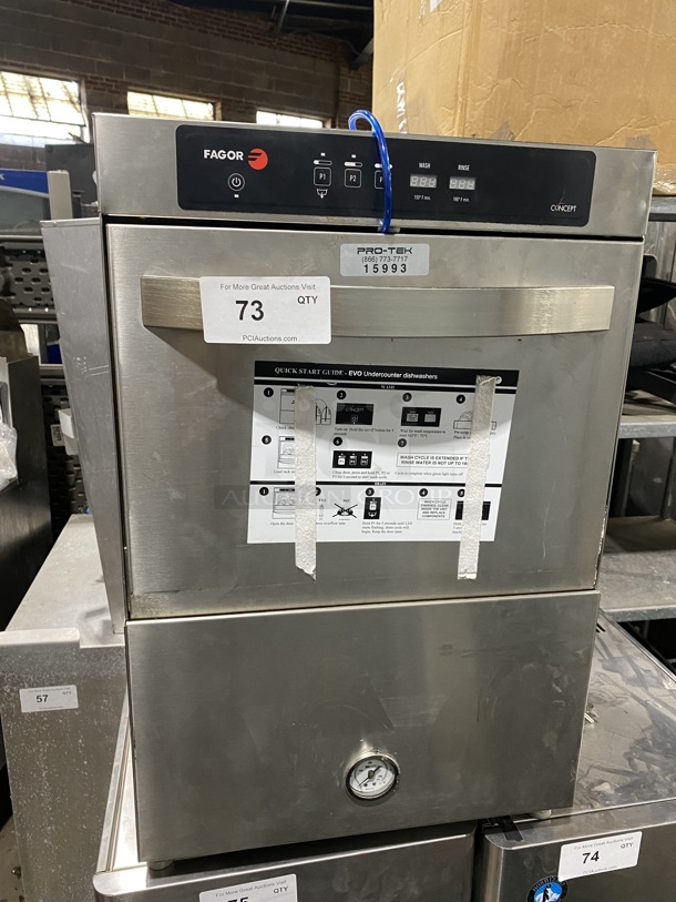 SWEET! FAGOR 2019 Underbar Dishwasher! Model CO-402W DD Serial 8101770835 208-240V/60Hz/1 Phase - Image 1 of 9