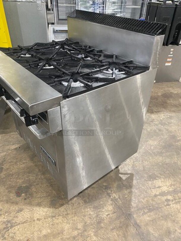 Garland Commercial Natural Gas Powered 6 Burner Stove! With Back Splash! With Convection Oven Underneath! Metal Oven Rack! All Stainless Steel! - Image 2 of 9
