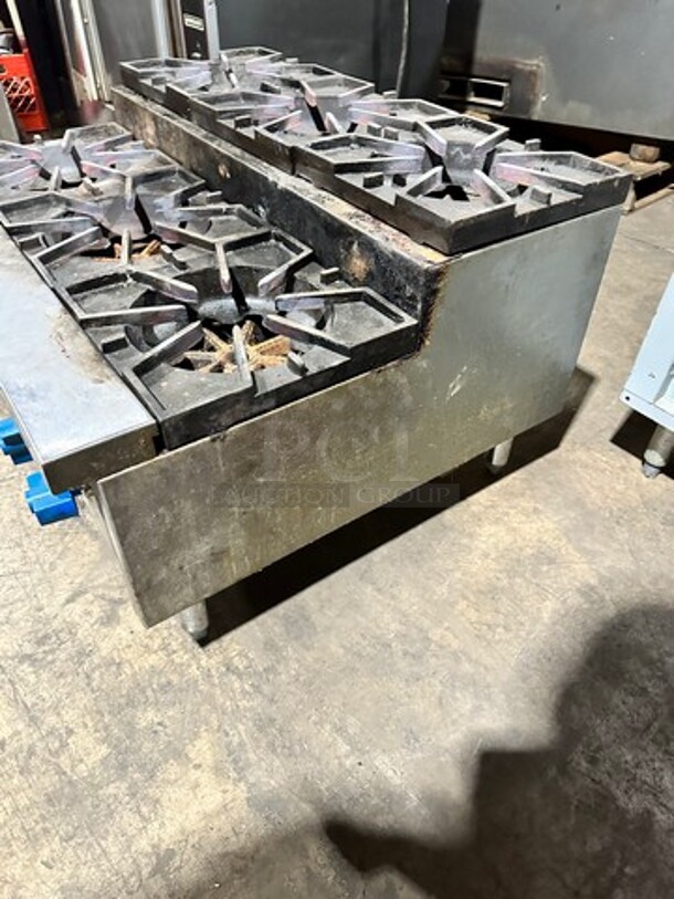 Castle Commercial Countertop Natural Gas Powered 6 Burner Range! All Stainless Steel! On Small Legs! Model: SUPHP36 SN: 3N643 - Image 3 of 9