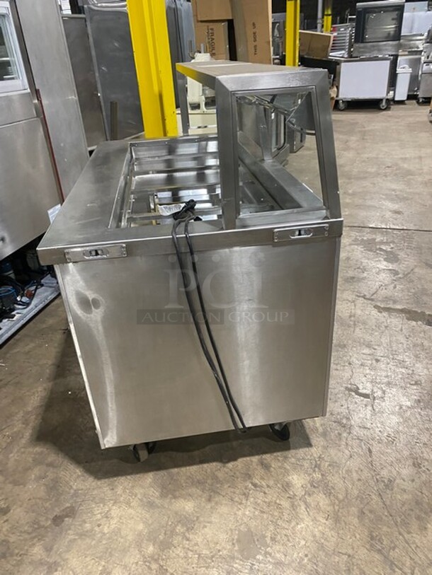 Craig Commercial Refrigerated Food Serving Station Counter/Cold Pan! With Sneeze Guard! With Underneath Storage Space! All Stainless Steel Body! On Casters! Model: LB530SC! 115V 1 Phase! - Image 3 of 10