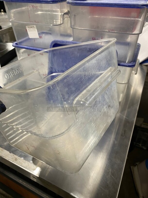 Cambro 12Qt Translucent Square Polypropylene Square Food Storage Containers With Lid! 4x Your Bid! - Image 5 of 7